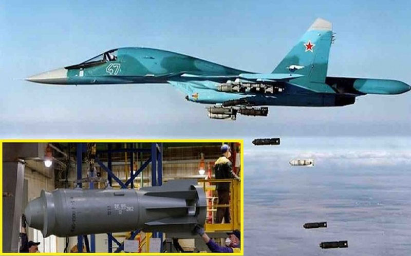 Russia dropped a series of guided bombs at targets in Kharkov province