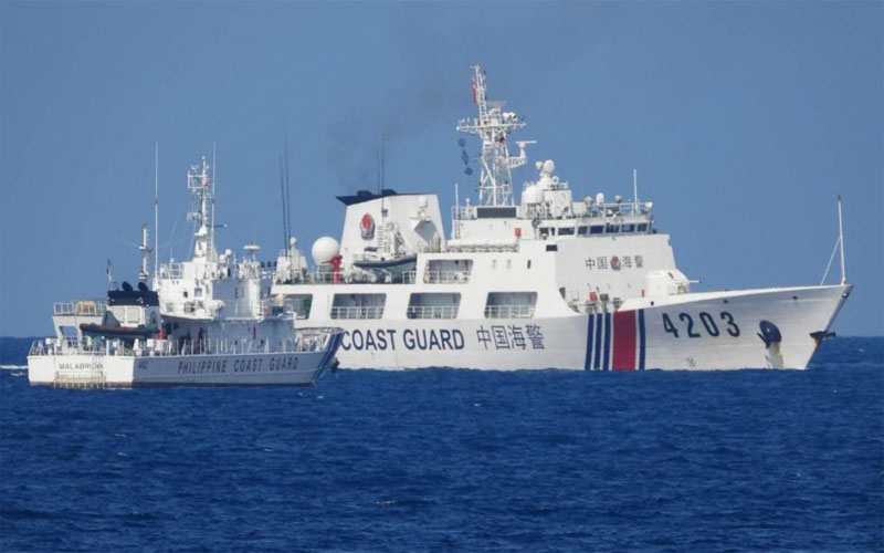 The Chinese Coast Guard was accused of cutting across the Philippine Coast Guard ship