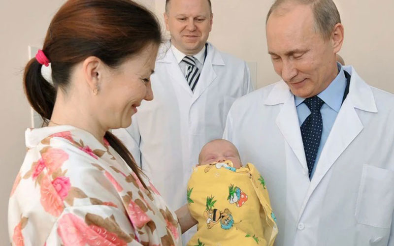 The Russian President called for every woman to have at least 2 children