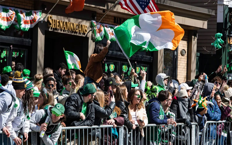 The St. Patrick's Day festival begins in Boston, North America